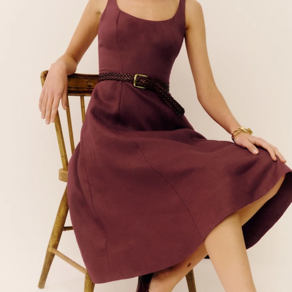 NWOT Reformation Magnolia Linen Dress Size 2 Chianti